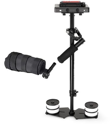 Flycam 5000 Handheld Stabilisator mit Schnellwechselplatte und Tischklemme für DSLR Videokameras .3-Achsen Gimbal mit Schaumstoff-Handgriff Höhenbereich 55-73cm Nutzlast bis zu 5kg / 11lb (FLCM-5000-Q