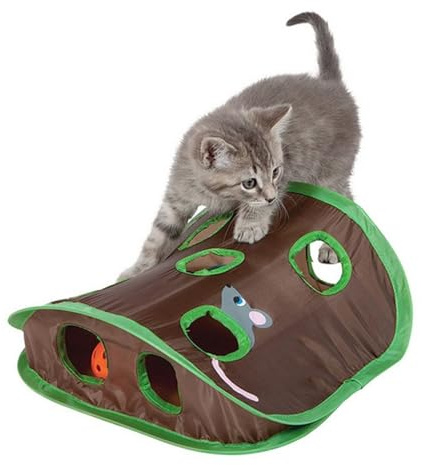 lvifloae Versteckspiel für Katzen, Katzenspielzeug-Aufbewahrung, kreativer Kern, interaktives Katzen-Versteckspiel, Pop-up-faltbares Puzzle, Aktivität,