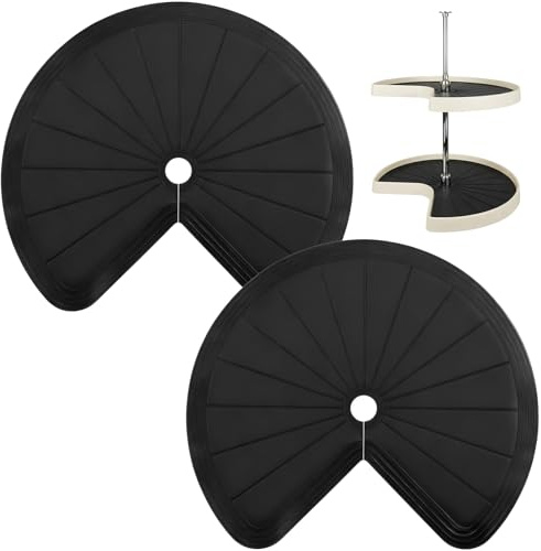 PercyEffie 2pcs Lazy Susan Shelf Liner Silicone Lazy Susan Liners for Kitchen Cabinets Corner Base Cabinets Upgraded Composite Materials Circle Mats for Shelf Drawer Refrigerator Cupboard