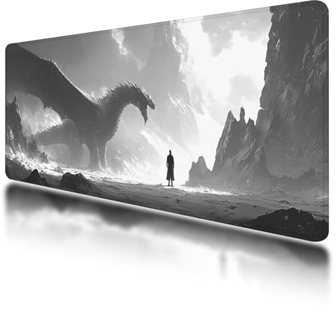 Tapis de Souris de Jeu, Tapis de Souris XXL Gris 800 x 300 mm, Sous Main Bureau avec Coutures sur Les Bords, Gaming Mouse Pad Peur Imperméable Antidérapant pour Accessoire Bureau, pour Gamer, PC, -831