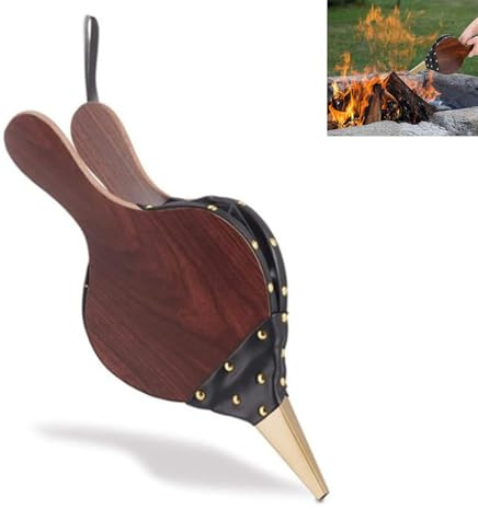 UQMIQURA Blasebalg, Blasebalg für Kamin und Grill, Aufhängeschlaufe, Klein Grillgebläse Handblasebalg Luftbläser für Grill Feuer Blase balg Outdoor Kochen - 30.5 x 12.5 cm