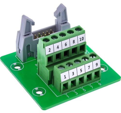 InLine IDC 10 Buchse auf Terminalblock, 5-polig, Flachbandkabel-Adapter, kompakte Platinenlösung mit Schraubklemmen, ideal für Smart Home & DIY, 92504O