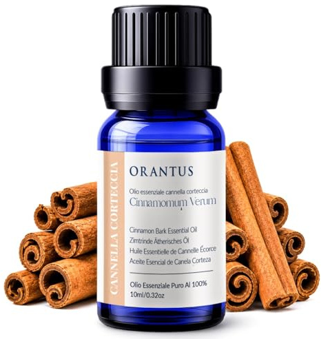 ORANTUS Cinnamon Bark Essential Oil 10ml Food Grade Pure 100% Natural - Cinnamon Bark Hot Spicy Aroma for Aromatherapy Diffuser Ambient