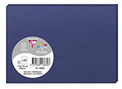 Clairefontaine 1368C Packung mit 25 Karten Pollen in Format C6, 110 x 155mm, 210g, Königsblau