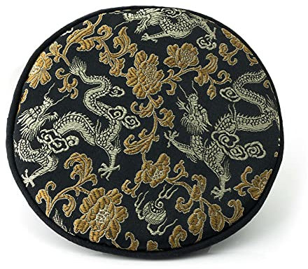 Pad für Klangschale mit diversen traditionellen Mustern Ø ca. 18 cm -9868- (schwarz Drache) in verschiedenen Farben erhältlich