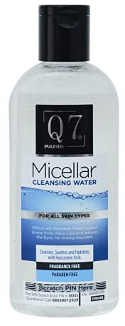 Q7Paris Micellar Cleansing Water Combination, Oily and Sensitive Skin, Mattifying Face and Eye Make-Up Remover and Cleanser 250ml
