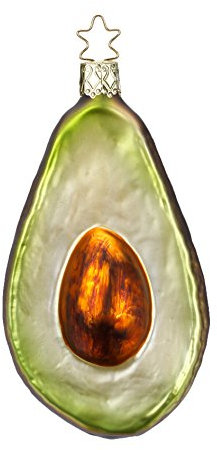 Inge-glas - Avocado - Avocadohälfte - Christbaumschmuck, Baumschmuck - 11,5 cm - Glas - 1 Stück