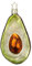 Inge-glas - Avocado - Avocadohälfte - Christbaumschmuck, Baumschmuck - 11,5 cm - Glas - 1 Stück