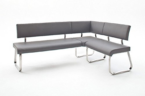 Beauty.Scouts Eckbank Frogo Sitzbank, Bank, Essbank, mit Rückenlehne, Essecke, Esstischbank, modern, hochwertig, gepolstert, grau, 200x87x60cm