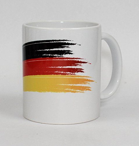 S.B.J - Sportland hochwertige Premium Keramik Deutschland Tasse | Becher mit Flagge schwarz/rot/gelb | Kaffeebecher | Mug Germany