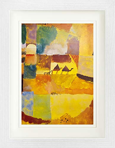 1art1 Paul Klee Poster Zwei Kamele Und EIN Esel, 1919 Gerahmtes Bild Mit Edlem Passepartout | Wand-Bilder | Im Bilderrahmen 40x30 cm