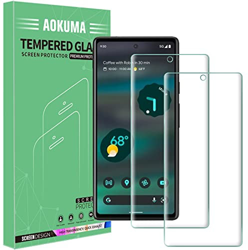 AOKUMA für Google Pixel 6A/7A Schutzfolie, 【2 Stücke】 Glas kompatibel mit Google Pixel 6A/7A Schutzfolie, Premium Glasfolie mit 9H Härte, Anti Kratzer, Splitterfest,Anti-Öl,Anti-Bläschen