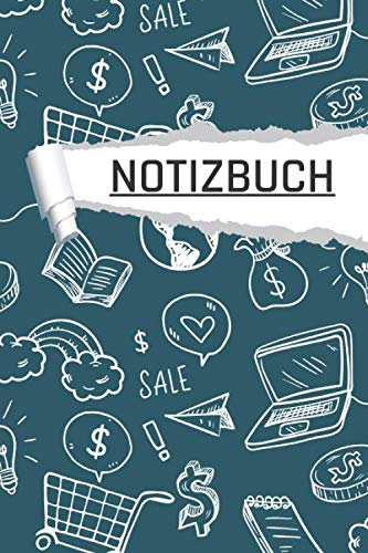 Notizbuch: modern blau liniert I DIN-A5 I 120 Seiten in Cremefarben I Journal