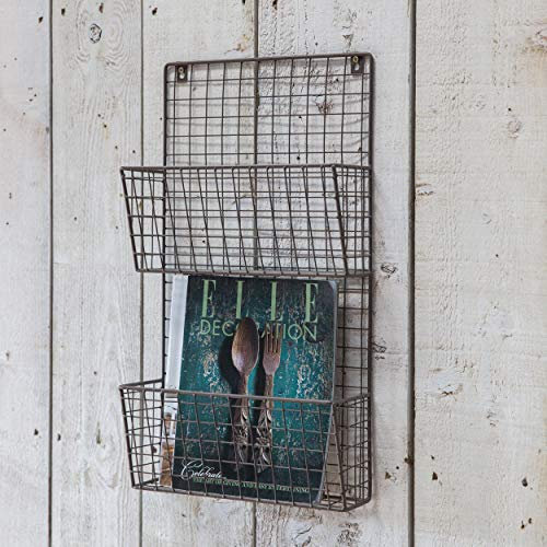 CKB LTD Porte-revues mural en métal pour magazines, journaux et catalogues, lettres, dossiers, organiseurs, idéal pour un salon, une maison, un bureau, une salle d'attente, 58 x 32 x 12 cm
