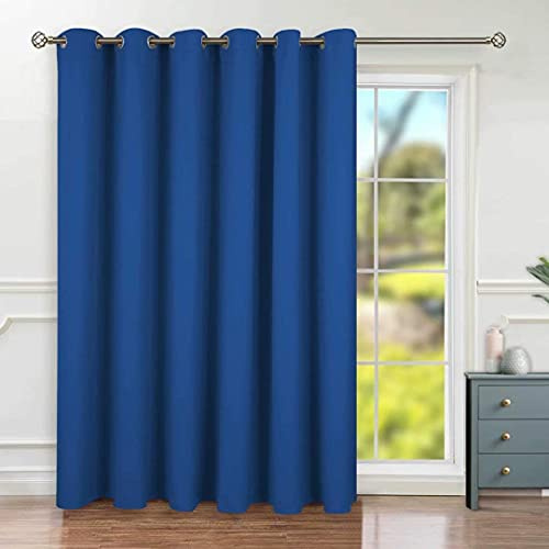 BGment Modischer Schiebetürvorhang, Breite Thermo-Verdunkelungsvorhänge, Raumteiler, Fenstervorhang, 1 Panel, Königsblau, 96 Länge x Breite 120 cm