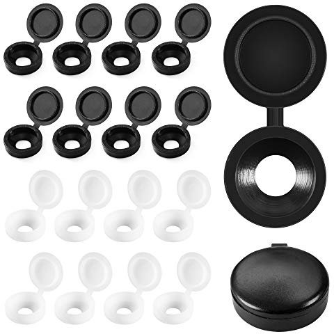 Cache-vis à Charnière en Plastique Plier les Couvercles à Vis Laveuse Flip Tops Noir et Blanc