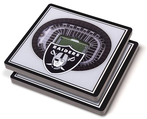 YouTheFan NFL Las Vegas Raiders 3D Stadium Drink Coasters