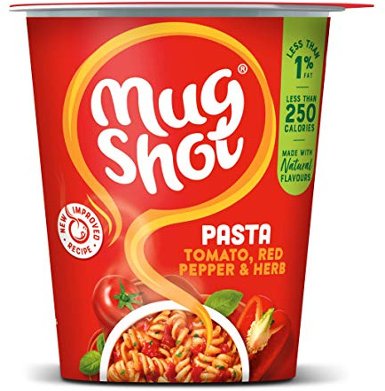 Mug Shot On The Go Tomato, Red Pepper and Herb Pasta, 68 g (Pack of 6)