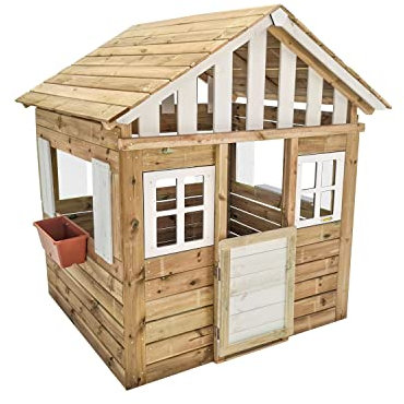 | MASGAMES | Casita de Madera Infantil Lollipop XL | Altura 164 cm | Madera tratada | (Blanca)