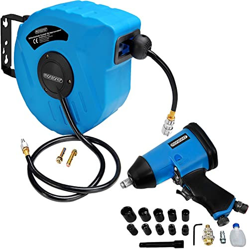 Monzana Avvolgitubo per Aria Compressa Tubo 10m 1/4' Avvitatore a Impulsi 4000 U/min 260 l/min