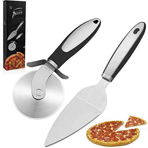 LUZOON Pizzaschneider - Pizzaheber - Pizza Cutter - Edelstahlklinge