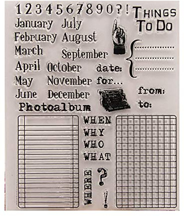 GIVBRO Kalender Datum Klar Stempel Silikon Prägestempel für Karten Herstellung Scrapbooking Fotoalbum DIY Handwerk Monat