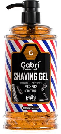 Gabri Rasiergel Shaving Gel | Legendärer Frische-Effekt und Perfektes Rasiergel für Ein Frisches Gesicht | Sticht Hervor Mit Einem Einzigartigen Duft (Golden Touch, 1000 ml (1er Pack))