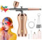 AUPERTO Airbrush Kit with Compressor 7.4V 200KPA Portable USB Rechargeable Wireless Airbrush Kit for Makeup Cake Decorating Model Painting Nail Art Pink