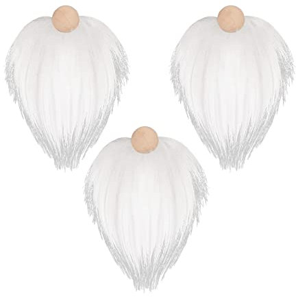 Sharplace 3 Stück vorgeschnittene Gnomen-, unfertige Holzkugeln, DIY-Bastelbedarf, Holzzwerg-Nase, Gnomenbart, Bastelpelz für Weihnachtsdekoration, Stil B