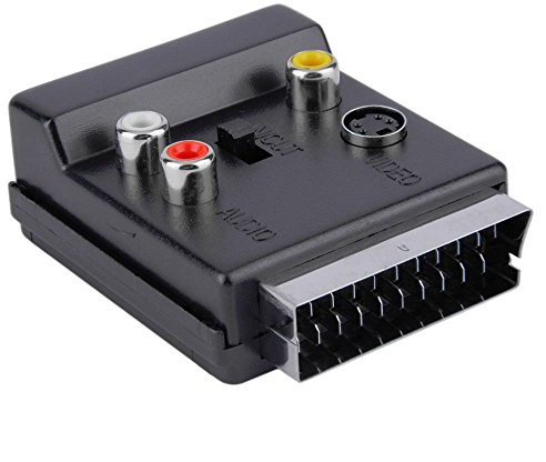 Jandra Newest Switchable Scart Male to Female S-Video 3 RCA Audio Adapter