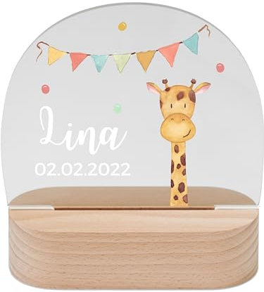 wunderwunsch - Personalisiertes Nachtlicht für Babys - Individuelle Nachttischlampe für Kinder - Personalisierte Geschenke Kinder - Babygeschenk - Geschenk zur Geburt