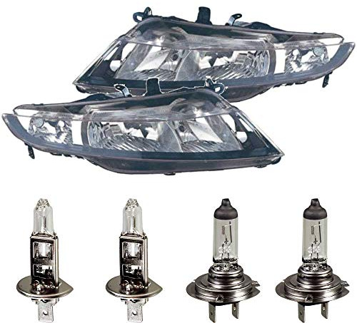 EISENFELS Bundle Set 106524104 erstellt mit Scheinwerfer rechts & links + Leuchtmittel H1 H7 kompatibel Civic VIII Hatchback FN FK