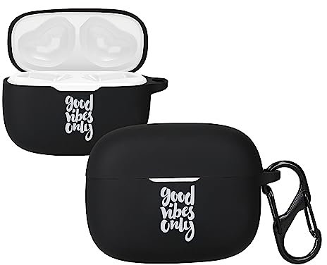 kwmobile Hülle kompatibel mit JBL Wave 200TWS Hülle - Silikon Kopfhörer Schutzhülle Case Cover Weiß Schwarz