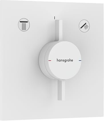 hansgrohe DuoTurn E - Rubinetto per doccia incasso per 2 utenze, Miscelatore monocomando quadrato per iBox universal 2, bianco opaco