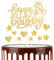 mciskin Happy 18th Birthday Cake Toppers - Gold Glitter Heart Stars for Girls' Birthday Cake Decorations