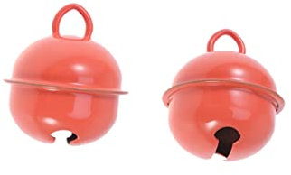 NUOBESTY 50 Stück 22mm Runde Kleiner Metallglöckchen in Orange Bunte Weihnachtsglocken Mit Lautem Klang Anhänger Für Basteln Schmuck Und Festdekoration