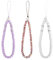 3PCS Beaded Wrist Strap Phone Lanyard - Crystal Beads Mobile Phone Chain - Charm Bling Keychain For Women (White, Purple, Wine Red)