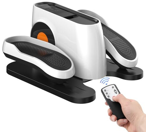 Cutewolf Máquina elíptica eléctrica para debajo del escritorio, equipo de ejercicio para personas mayores en casa, totalmente montado, portátil y silencioso, con control remoto y monitor de pantalla