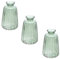 Kleine Vasen (3 STK.) Blumenvasen für die Tisch-Deko zur Hochzeit Taufe Konfirmation & Kommunion aus Glas Farbe: Pastell Grün Höhe 10,7cm