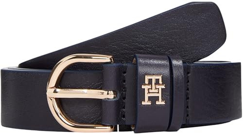 Tommy Hilfiger Damen Gürtel Essential Effortless 2,5 cm Ledergürtel, Blau (Space Blue), 80 cm