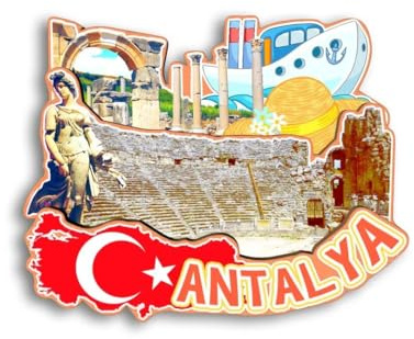 Quwsne Refrigerator Magnet Antalya Turkey Fridge Magnet City Travel Souvenirs Tourist Gifts 3D Classic Landmarks Handmade Crafts Home Decoration - 1444