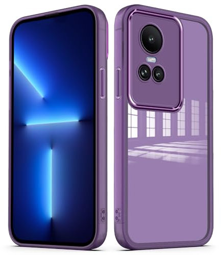 YUXING Cover per Oppo Reno 10 5G / Reno 10 Pro 5G Custodia Trasparente con Pellicola Protettiva Lenti Morbida Ultra Sottile Antiurto Bumper Slim Case - Viola