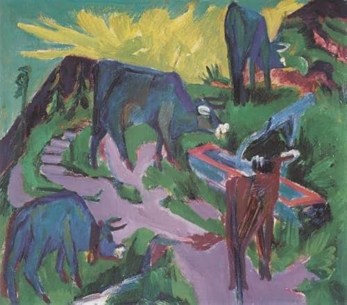PTLYE Painting Reproduktion Modern Wandbild Poster Wandbilder Bucht auf fehmarn von ernst ludwig kirchner für Zuhause 60x90cm