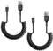 2 PCS Coiled USB C Cable for Car, Retractable 5A Type C Phone Charger Cables 100W Fast Charger for Samsung Galaxy S25 S24 Ultra S23 FE S22 S21 S20 S10 A55, iPhone 16 15, OnePlus Switch PS5