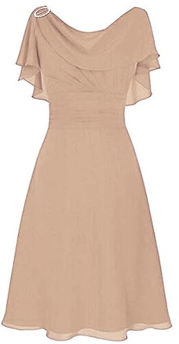 Générique Robe Femme Chic et Elegant ete pour cérémonie mi Longue Robe Demoiselle d'honneur Femme Grande Taille Epaule Denudee Robe de Soiree Cocktail Femme Mariage invitée Bal de Promo (Beige, XL)