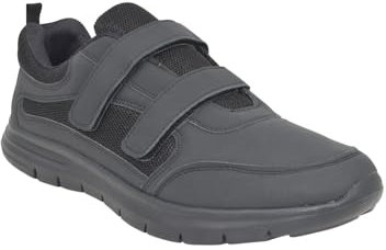 Pegasus Men's Touch Fasten Wide Fit Trainer Black 9