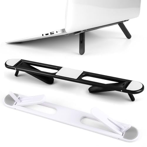 kiki fancy Laptop Stand for Desk, Laptop Keyboard Riser with Two-position Height Adjustment Laptop Cooling Stand Portable Lightweight for MacBook Apple Mac Pro Air Dell Hp and More
