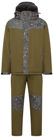 Trakker CR Camo 2 Piece Winter Suit, Jacket and Trousers, Thermal, Waterproof, Adjustable Hood, Reinforced Knees.