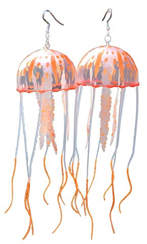 Chenxi Studio Ohrringe für Frauen, lustige Silikon-Quallen-Ohrhänger, einzigartig, leicht, Quallen, baumelnde Ohrringe, Schmuck, Geschenk für Mädchen und Frauen, Silikon, Edelstahl