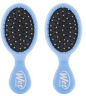 Wet Brush Entwirr-Bürste, Mini-Entwirr-Bürste (Sky) – Haarbürste für nasses und trockenes Haar, weiche und flexible Borsten für glattes, lockiges und dickes Haar, für Frauen und Männer (2er-Pack)